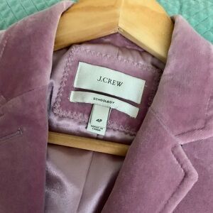 J. Crew Purple Lilac Velvet Schoolboy Blazer